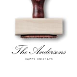 "Holiday Last Name Stamp | Happy Holiday Wooden Stamp" - Rubber Stamps in multicolor by Alyssa Cook