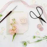 "Personalized Heart Wedding Monogram Stamp" - Rubber Stamps in purple by Paper Sushi