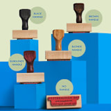 "Wedding Logo Stamp | 2x5 Custom Rubber Stamp | Send Your Design" - Rubber Stamps in multicolorassorted-colors by Alyssa Cook