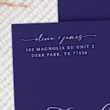 "White Ink Romantic Script Address Stamp | Wooden Stamp Set" - Address Stamps in white by Samantha Malvey