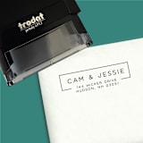 "Modern Personalized Self-Inking Return Address Stamp" - Address Stamps in black by The Homebody Society