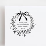 "Christmas Wreath Return Address Stamp - Wood Handle Stamp" - Address Stamps in multicolorassorted-colors by Sara Luke