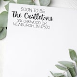 "Custom Soon To Be Address Stamp | Self-Inking | Black Ink" - Address Stamps in white by Casey Harp