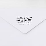 "Retro Script Stamp - Vintage Signature Address Stamp | Self-inking Stamp" - Address Stamps in multicolorassorted-colors by Sara Luke