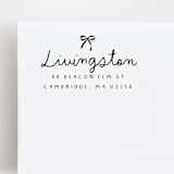 "Petite Bow Stamp - Handwritten Address Stamp | Wood Handle Stamp" - Address Stamps in multicolorassorted-colors by Sara Luke