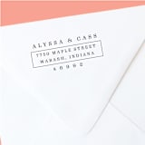 "Custom Mid Century Modern Return Address Stamp | Simple and Classic" - Address Stamps in black by The Homebody Society