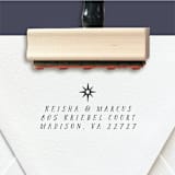"Custom Return Address Stamp | Mid Century North Star Design" - Address Stamps in black by The Homebody Society