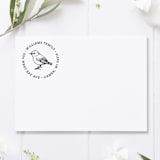 "Bird Return Address Stamp, Round Self Inking" - Address Stamps in black by Port of Reverie
