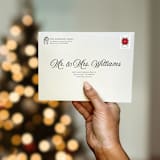 "Christmas Dog Address Stamp | Self Inking Return Address Stamp" - Address Stamps in black by Samantha Malvey