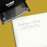 "Romantic Calligraphy Custom Self-Inking Return Address Stamp" - Address Stamps in black by The Homebody Society
