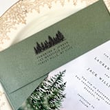 "Custom Return Address Stamp | Tree Line Design | Forest Wedding | Self-Inking" - Address Stamps in black by The Homebody Society