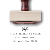 "Custom Return Address Stamp | Floral Wooden Rubber Stamp" - Address Stamps in multicolor by Alyssa Cook