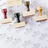 "Custom Return Address Stamp | Floral Wooden Rubber Stamp" - Address Stamps in multicolor by Alyssa Cook