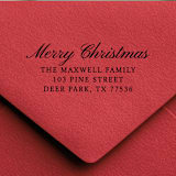 "Merry Christmas Address Stamp | Self-Inking Return Address Stamp" - Address Stamps in black by Samantha Malvey