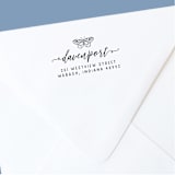 "Custom Return Address Stamp | Moth With Romantic Script Design | Self-Inking" - Address Stamps in black by The Homebody Society