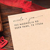 "Couple Names Address Stamp | Self Inking Return Address Stamp" - Address Stamps in black by Samantha Malvey