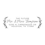 "Custom Floral Wedding Address Stamp | Self-Inking | Black Ink" - Address Stamps in brown by Casey Harp
