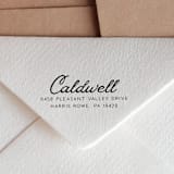 "Retro Script Address Stamp with a Vintage Look | Self-Inking" - Address Stamps in black by Sara Luke