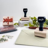 "Art Deco Lily Address Stamp" - Address Stamps in natural by Paper Sushi