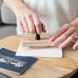 "Art Deco Lily Address Stamp" - Address Stamps in natural by Paper Sushi
