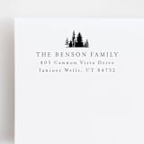 "Pine Trees Return Address Stamp | Wood Handle Stamp" - Address Stamps in multicolor by Sara Luke