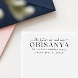 "Future Mr and Mrs Stamp - Wedding Address Stamp | Wood Handle Stamp" - Address Stamps in multicolorassorted-colors by Sara Luke