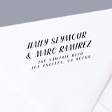 "Custom Self-Inking Address Stamp For Two Last Names" - Address Stamps in black by The Homebody Society