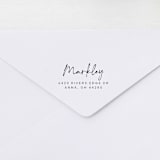 "Handwritten Script Return Address Stamp | Wood Handle Stamp" - Address Stamps in multicolor by Sara Luke