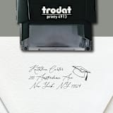 "Personalized Script Style Self-Inking Return Address Stamp | Graduation Hat | Graduation Annoucements" - Address Stamps in black by The Homebody Society