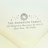 "Wreath Address Stamp | Self Inking Return Address Stamp" - Address Stamps in black by Samantha Malvey