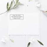 "Retro Return Address Stamp, Self Inking Rectangle" - Address Stamps in black by Port of Reverie
