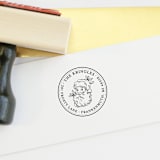 "Christmas Address Stamp with Vintage Santa | Wood Handle Stamp" - Address Stamps in multicolorassorted-colors by Sara Luke