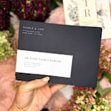 "White Ink Modern Couple Address Stamp Left-Aligned | Wooden Stamp Set" - Address Stamps in white by Samantha Malvey