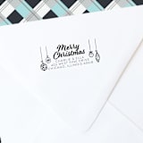 "Christmas Ornaments Self-Inking Address Stamp" - Address Stamps in black by The Homebody Society