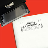"Christmas Ornaments Self-Inking Address Stamp" - Address Stamps in black by The Homebody Society