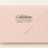 "Script Return Address Stamp | Wood Handle Stamp" - Address Stamps in multicolor by Sara Luke