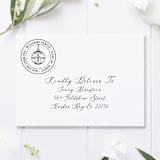 "Ornament Christmas Return Address Stamp, Round Self Inking" - Address Stamps in black by Port of Reverie