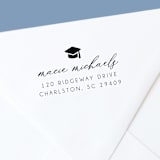 "Simple and Classic Personalized Self-Inkning Return Address Stamp for Graduation Annoucements" - Address Stamps in black by The Homebody Society