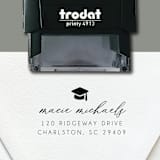 "Simple and Classic Personalized Self-Inkning Return Address Stamp for Graduation Annoucements" - Address Stamps in black by The Homebody Society