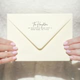 "Calligraphy Address Stamp | Self Inking Return Address Stamp" - Address Stamps in black by Samantha Malvey