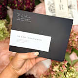 "White Ink Script Last Name Address Stamp Centered | Wooden Stamp Set" - Address Stamps in white by Samantha Malvey