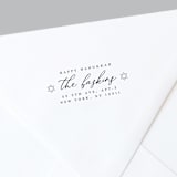 "Happy Hanukkah Self-Inking Address Stamp" - Address Stamps in black by The Homebody Society