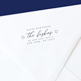 "Happy Hanukkah Self-Inking Address Stamp" - Address Stamps in black by The Homebody Society
