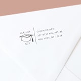 "Custom Self-Inking Return Address Stamp | Class of Graduation Year and Hat" - Address Stamps in black by The Homebody Society