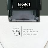 "Custom Self-Inking Return Address Stamp | Class of Graduation Year and Hat" - Address Stamps in black by The Homebody Society