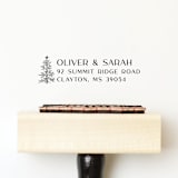 "Vintage Christmas Tree Address Stamp | Wood Handle Stamp" - Address Stamps in multicolorassorted-colors by Sara Luke