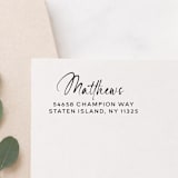 "Script Return Address Stamp | Self-Inking Stamp" - Address Stamps in multicolor by Sara Luke