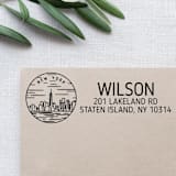 "Custom New York Address Stamp | Self-Inking | Black Ink" - Address Stamps in black by Casey Harp