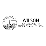 "Custom New York Address Stamp | Self-Inking | Black Ink" - Address Stamps in black by Casey Harp