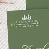 "White Ink Trees Save the Date Address Stamp | Wooden Stamp Set" - Address Stamps in white by Samantha Malvey